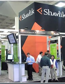 The Shavlik Security Patch Management booth at the RSA Conference, 2004